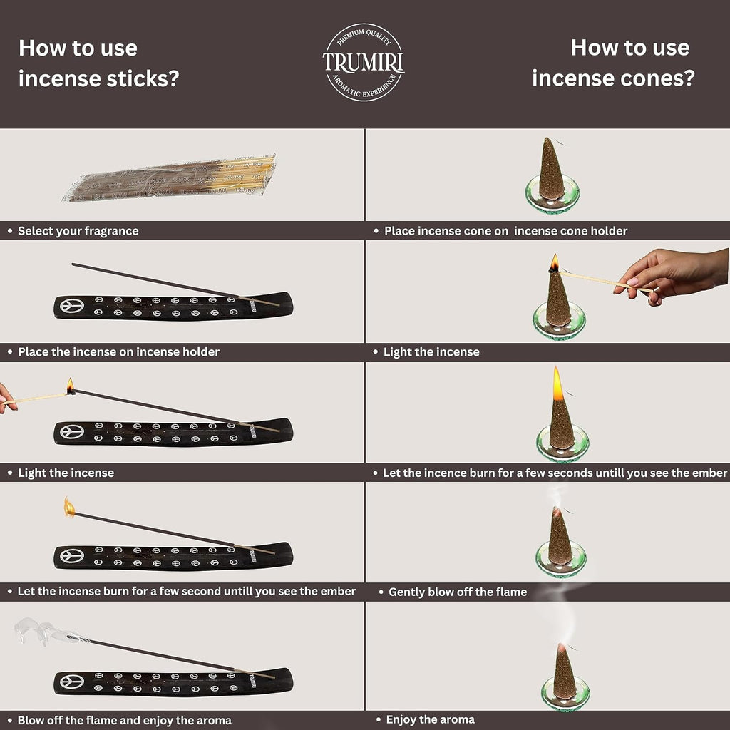 Musk Incense Sticks & Incense Cones Combo Pack - 60 Insence-Sticks + 30 Insence Cones - Inscense - Incense Cones Scented - Insents