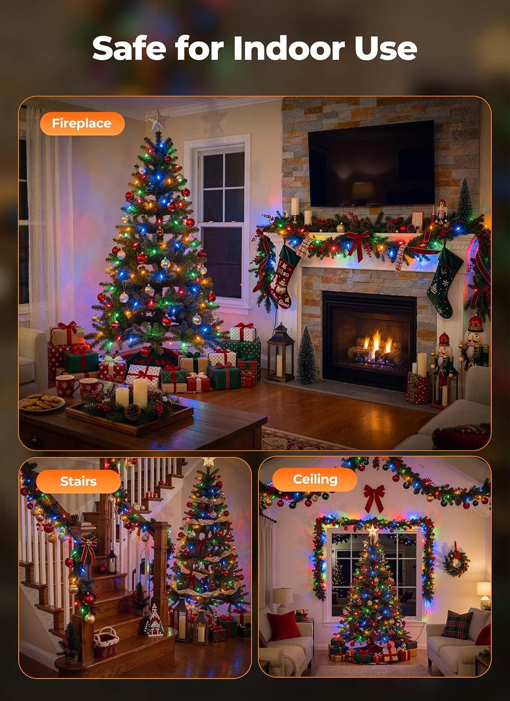 Brightown Battery Operated Christmas Lights, 4 Pack Total 200 LED 71.2Feet
