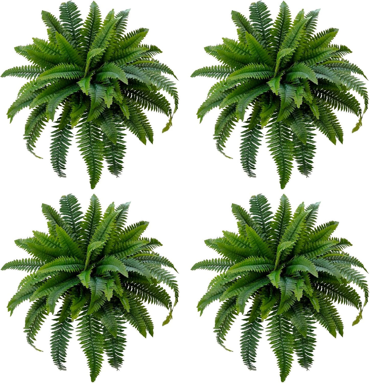 Senjie Fake Ferns 4 Set 55 Branches Artificial Ferns for Outdoors 32in