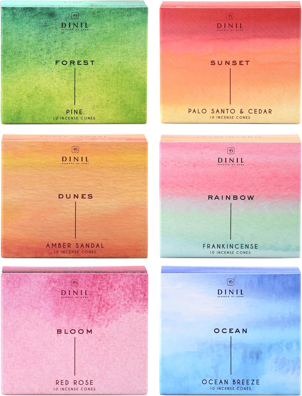 Dinil Enchanted Earth Incense Cones, 60 Count, Earthy Scent