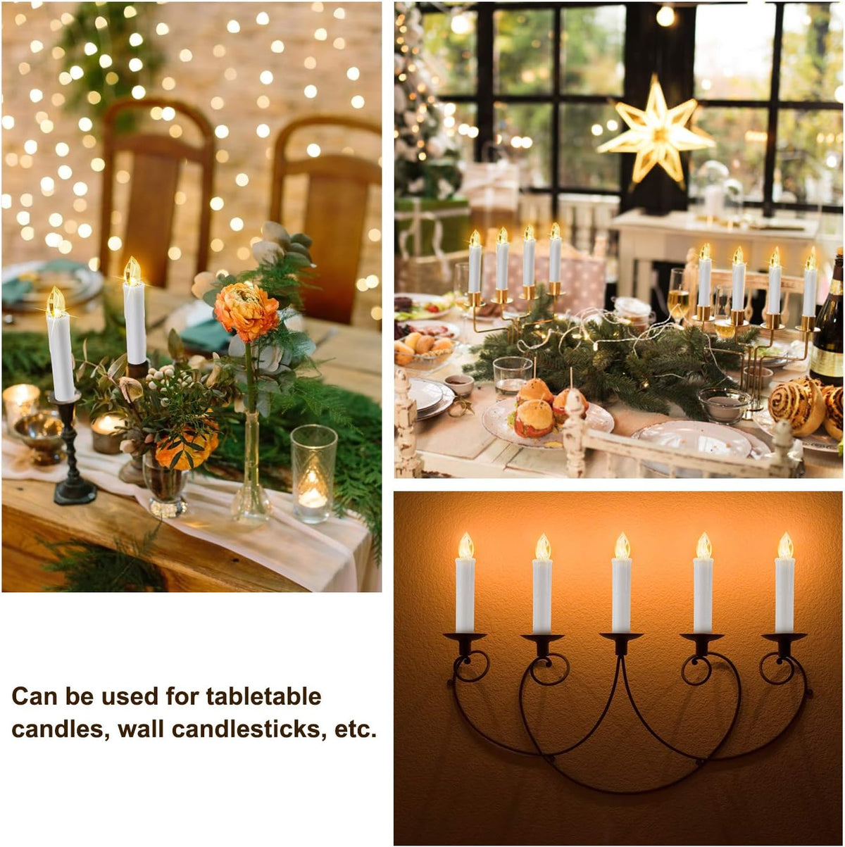FPOO 30 pcs Christmas Tree Candles with Clips, 4''Taper Candle Stick with Remote Timer and dimmable, Waterproof White Flameless Mini Window Candle Battery Operated for Trees Wreath