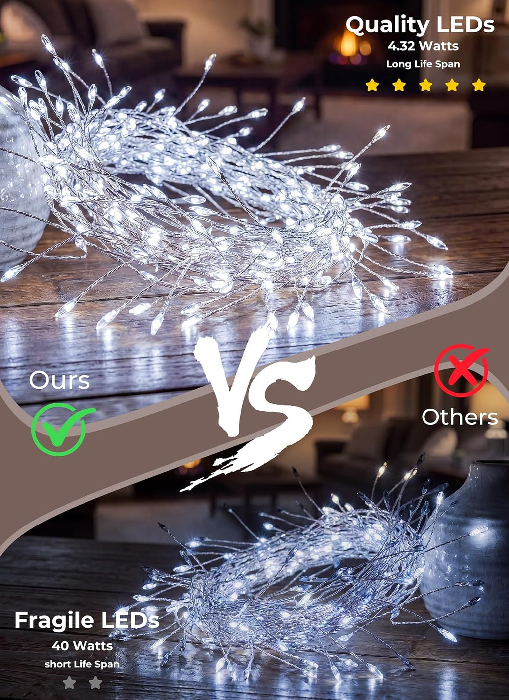Flowing Fairy Lights Plug in with 14 Modes, 10FT 388LED Twinkle String Lights Indoor, Christmas Tree Lights Indoor Waterproof for Bedroom Christmas Home Room Decor, Cool White