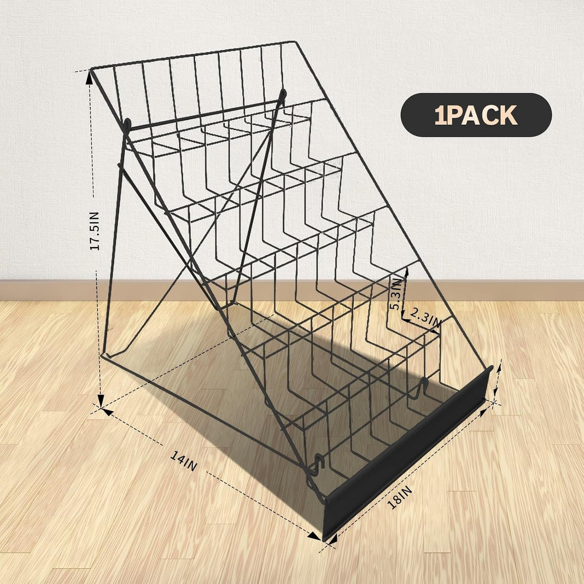 TONGMO 6-Tier Wire Book Signing Rack - Sturdy Tabletop Design - Ideal for Libraries, Classrooms, Schools - Display Literature, Magazines, Comics - Perfect for Book Signings (Black-1P)
