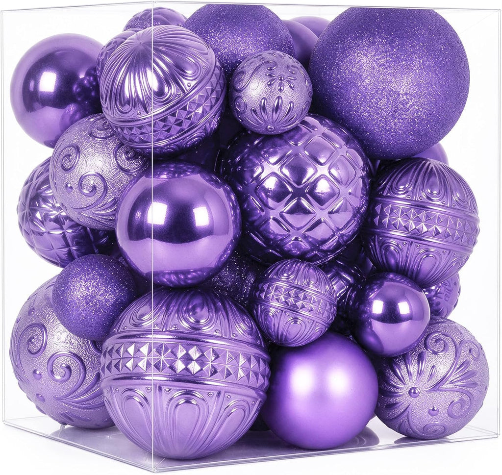 47pcs Purle Christmas Ornaments Set Christmas Tree Decorations