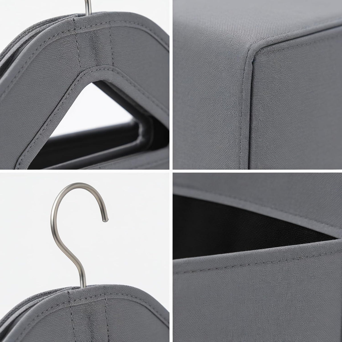 TFLC Hanging Laundry Hamper Bag With Hanger, Dual Compartment, Grey