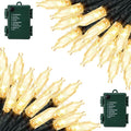 Lomotech Battery Christmas Lights - 2 Pack Total 33ft 100LEDs,Warm White
