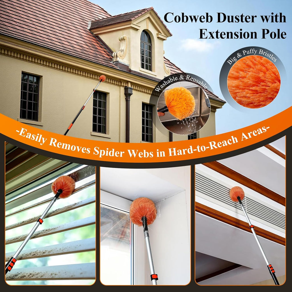 26ft High Reach Duster Kit with 5-20ft Extra Long Extension Pole