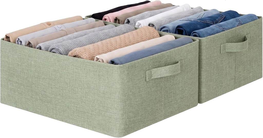 GRANNY SAYS Storage Basket for Shelves, Storage Bin, Sage Green, 2-Pack