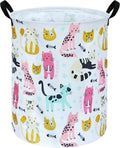 Kids Laundry Hamper Storage Basket Laundry Organizer Hamper Storage Bins Clothes Box Nursery Hamper Gift Basket with Handles (Cat)