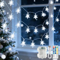 19FT 50 LED White Star String Lights, Battery & USB Powered