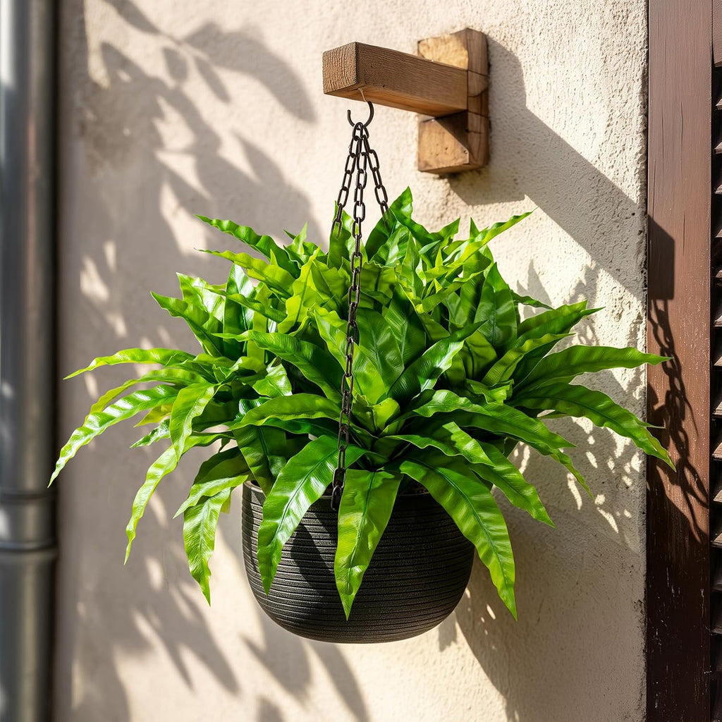 4 Pcs Artificial Greenery Stems Fake Bird Nest Fern Faux Branches Artificial Plants Realistic Fake Dracaena Realistic Plants for Indoor Outdoor Porch Patio Home Office Living Room Decor (Bright Green)