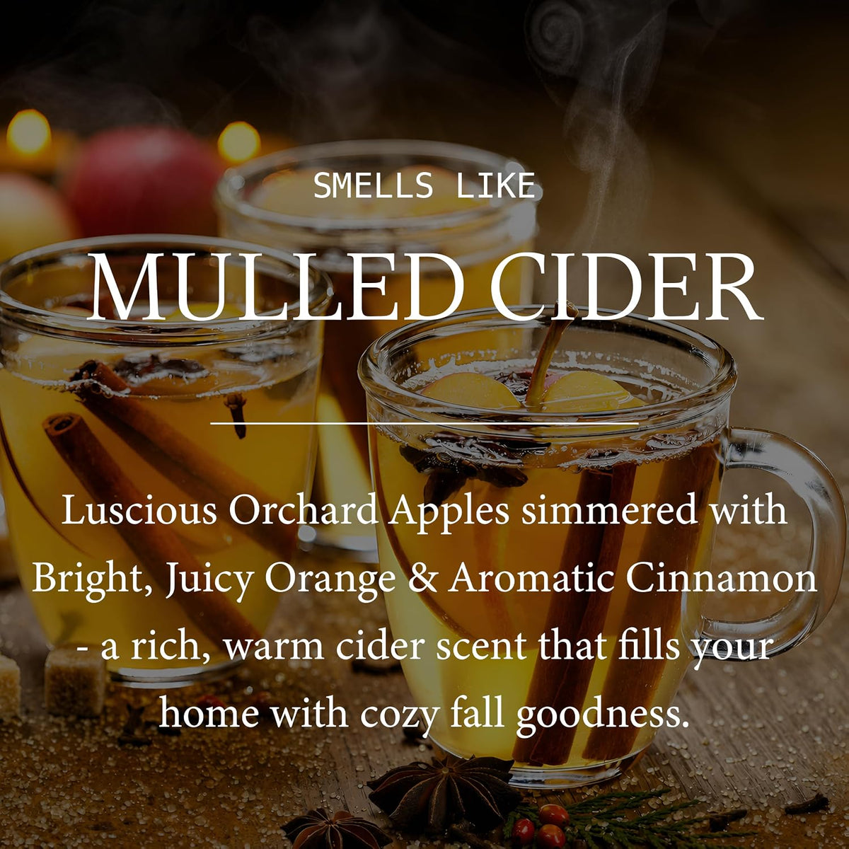 Mulled Cider Candle, Fall Candles I Apple Cider, Cinnamon & Nutmeg - Infused with Essential Oils I Mulled Cider Fall Scented Candle (Soy) for Home I 9oz Reusable Jar I 50Hr Burn I Made in USA