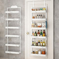 BUKFEN Over the Door Pantry Organizer, 6-Tier Adjustable Basket Spice Rack