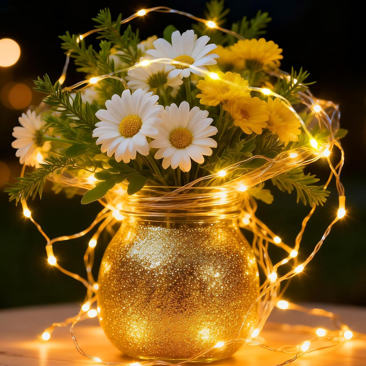 2Pack USB Plug in Fairy String Lights,16ft 50 LED Copper with Remote and Timer, 8 Modes Waterproof Twinkle String Lights Battery Powered for Bedroom Indoor Party Wedding Christmas Decoration