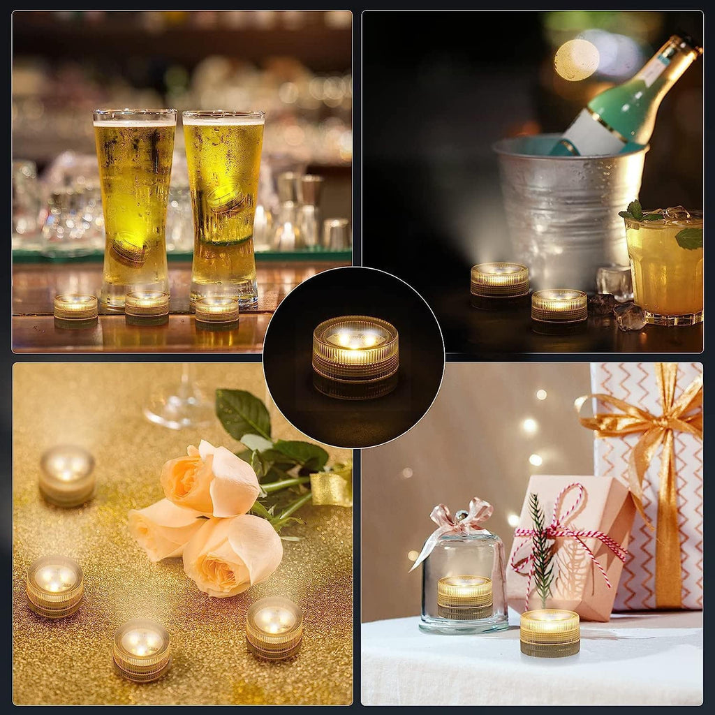 Submersible Halloween Pumpkin Jack-O-Lantern Lights Candles – 20 Pack Battery Operated LED Fake Candles | Mini underwater Led Tealight Accent Lights for Pool Pond Wedding Party Decoration (Warm White)