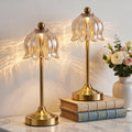 Cordless Touch Table Lamp with Glass Shade (Amber, 2 Pack)