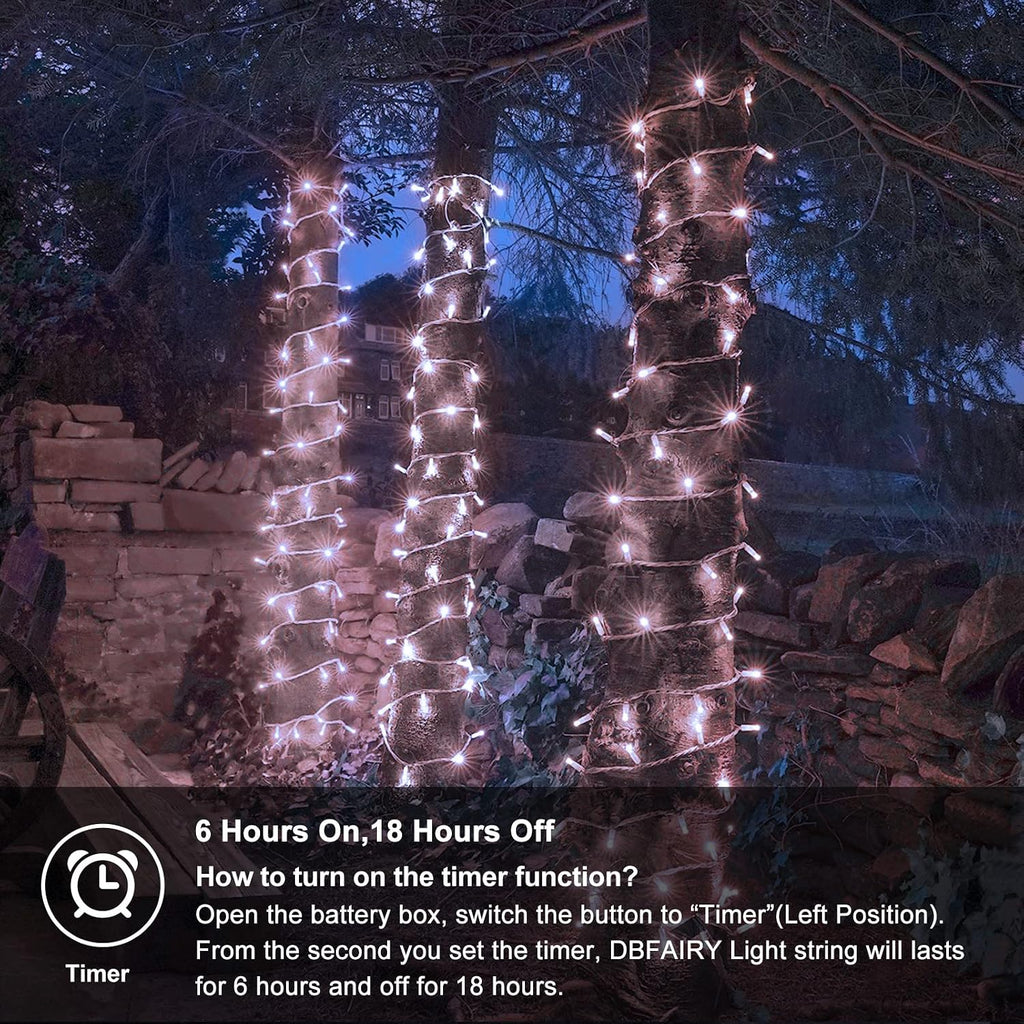 4 Pack Battery Operated Christmas String Lights 16.5Ft 50LED Wreath Lights