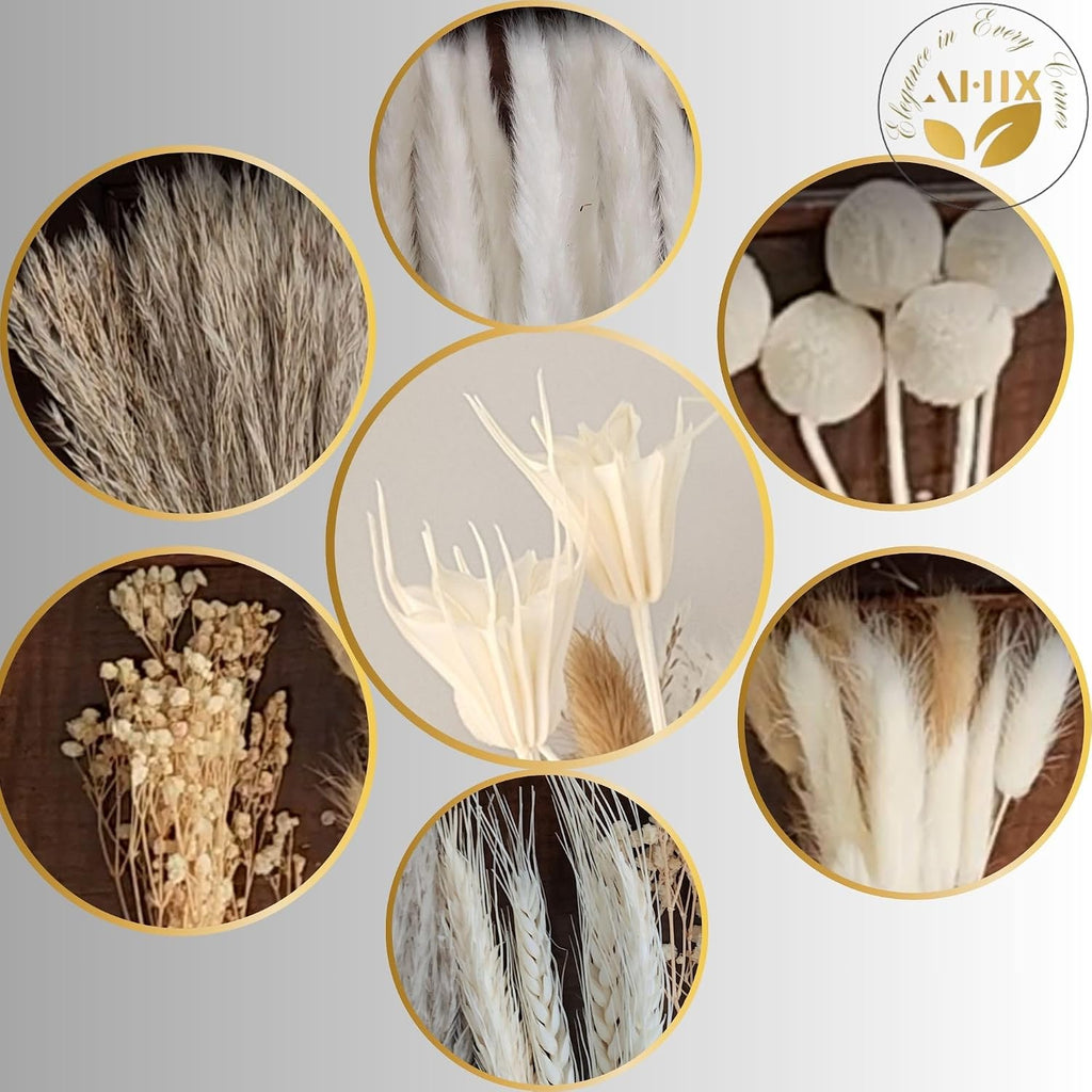 109 Pcs Natural Dried Pampas Grass Decor 17" Tall Pompas Flowers Bouquet and Dry Pampass Grass for Home Decorations, Plants Boho Decor, Phragmites Wedding Decoration Arrangements (109)