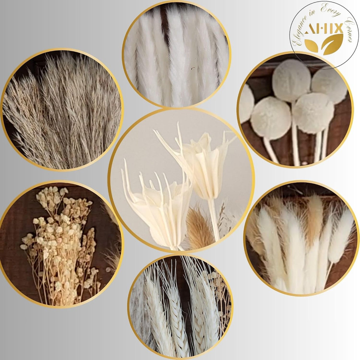 109 Pcs Natural Dried Pampas Grass Decor 17" Tall Pompas Flowers Bouquet and Dry Pampass Grass for Home Decorations, Plants Boho Decor, Phragmites Wedding Decoration Arrangements (109)