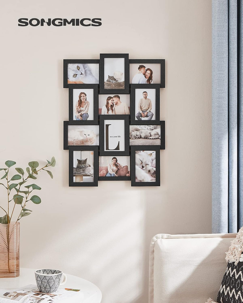 SONGMICS Collage Picture Frames, 4 x 6 for Wall Decor, Set of 12