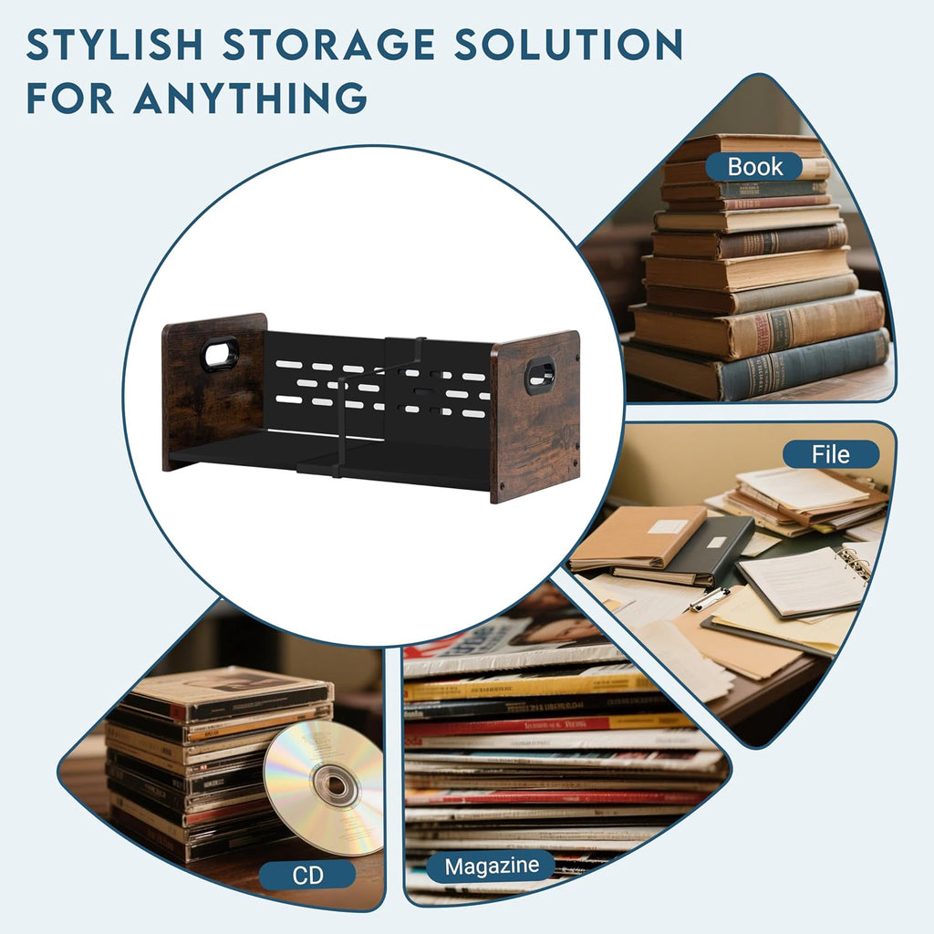 Expandable Vinyl Record Storage Rack, Holds 60-120 LPs, Magazine Rack