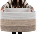 OIAHOMY Blanket Basket Laundry Basket Dog Toy Basket 75L Gradient Brown