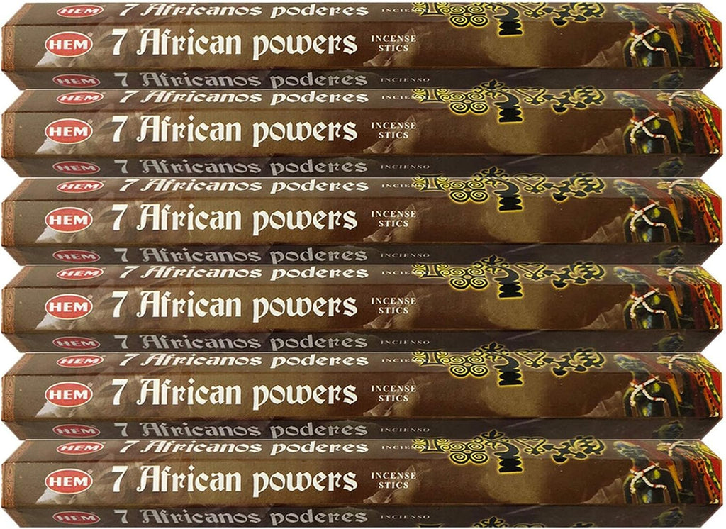 Hem Seven African Powers Incense Sticks (120 Sticks, 6 Boxes Inside) - 9 Inches Long, 20g per Box - Perfect for Meditation, Rituals & Cleansing |Promoting Balance, Connection, and Protection|.