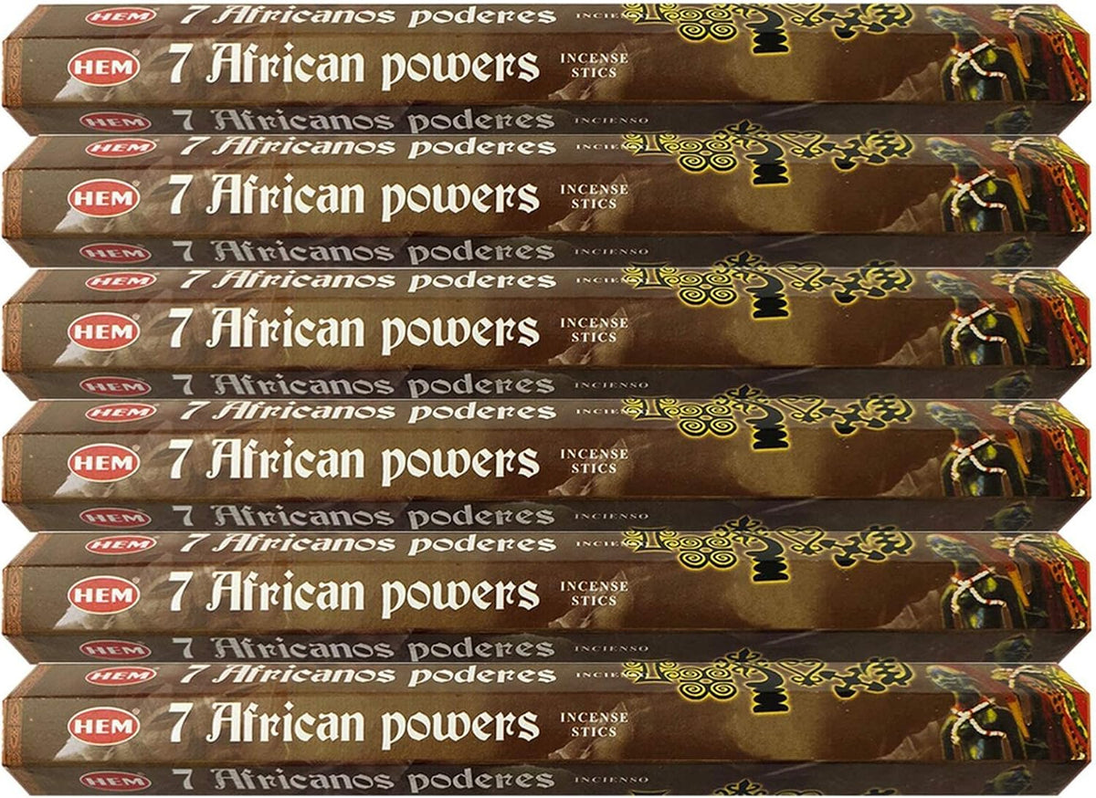 Hem Seven African Powers Incense Sticks (120 Sticks, 6 Boxes Inside) - 9 Inches Long, 20g per Box - Perfect for Meditation, Rituals & Cleansing |Promoting Balance, Connection, and Protection|.