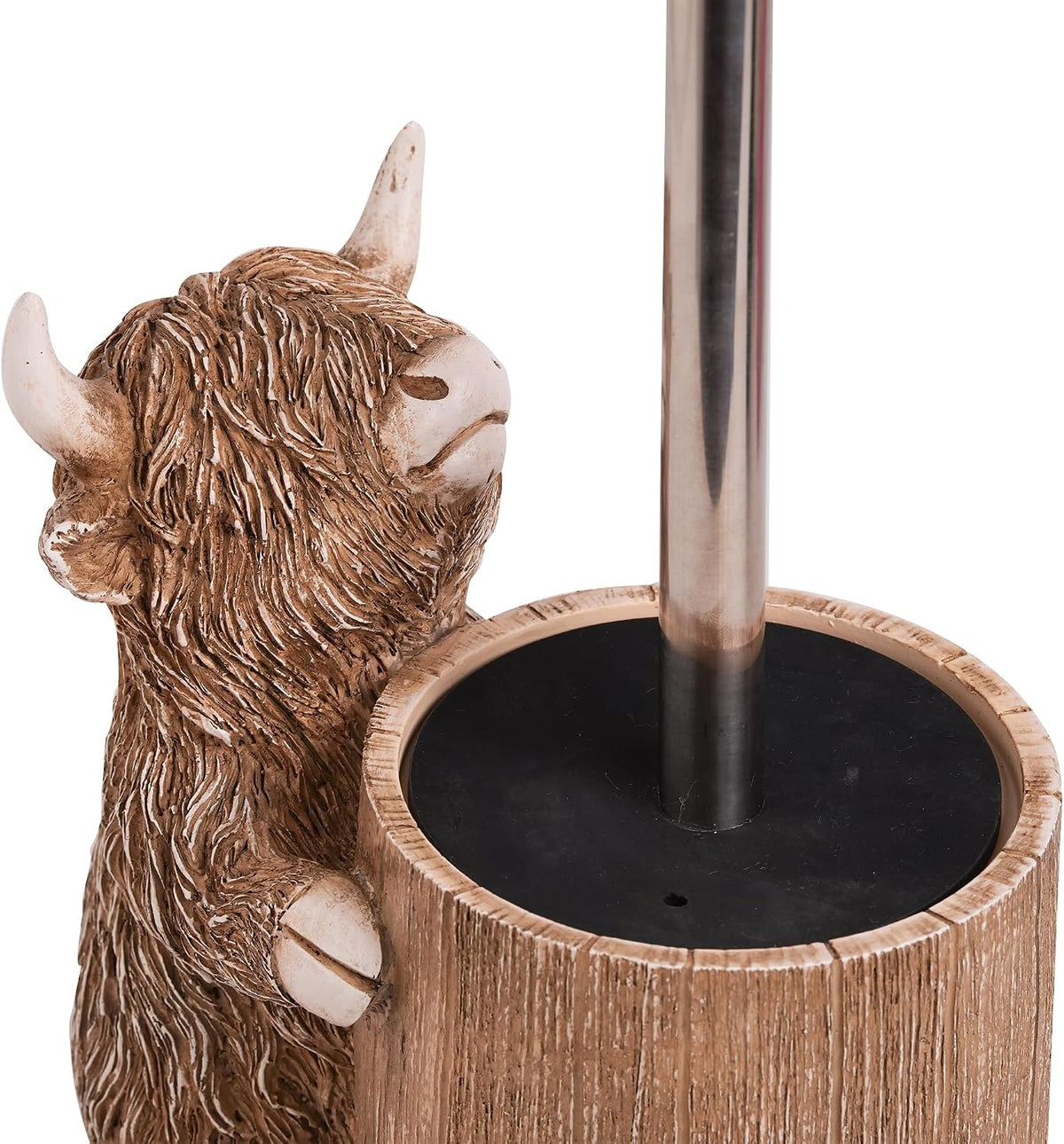 Highland Cow Toilet Brush Holder Set, Cow Bathroom Decor