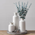 Vintage Ceramic Vase Set of 3,Antique-White Terracotta Vases for Home Decor