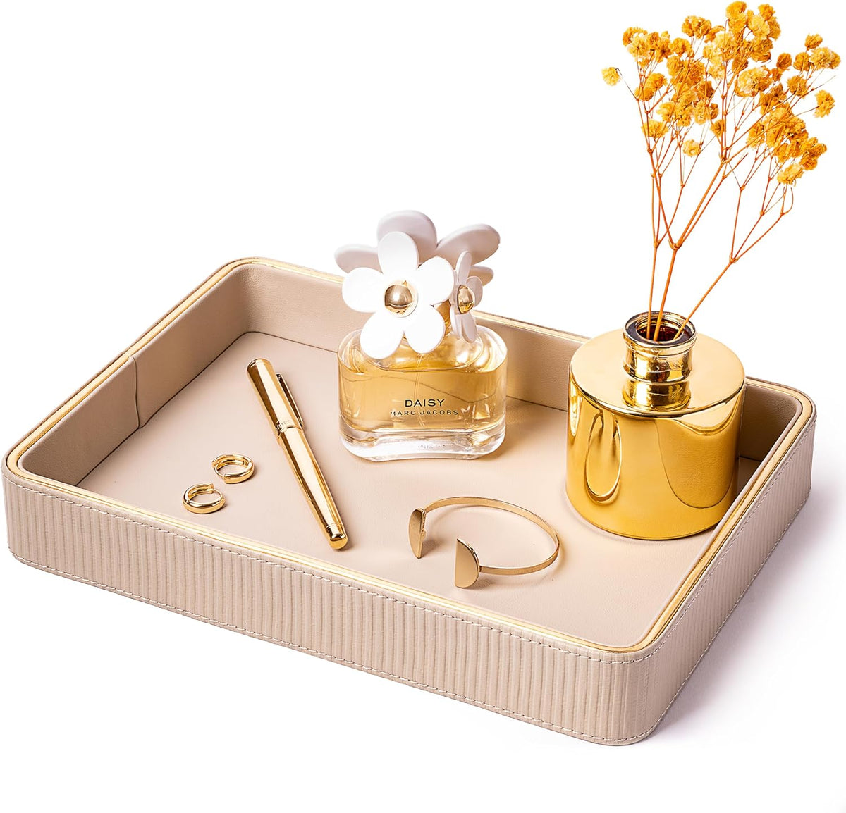 Perfume Tray Valet Tray Night Stand Bedside Organizer| Perfume Organizer Catchall| Perfume Trays for Dresser Vanity Tray for Dresser Countertop| Perfume Holder| Nightstand Organizer Women
