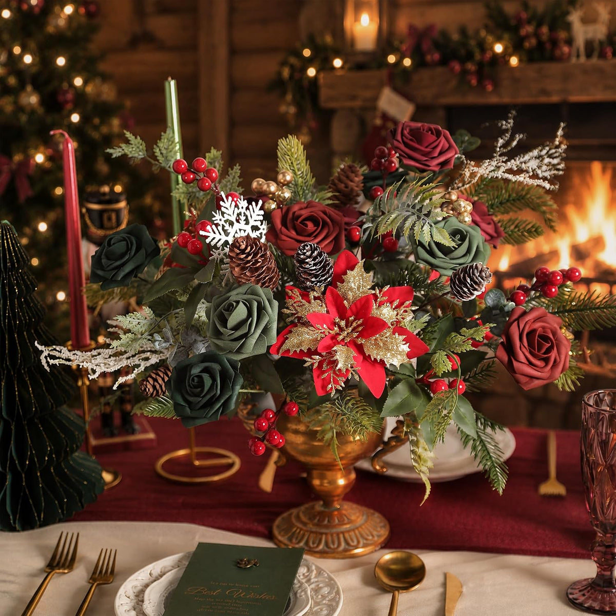 Christmas Artificial Greenery Stems for DIY Home Decoration
