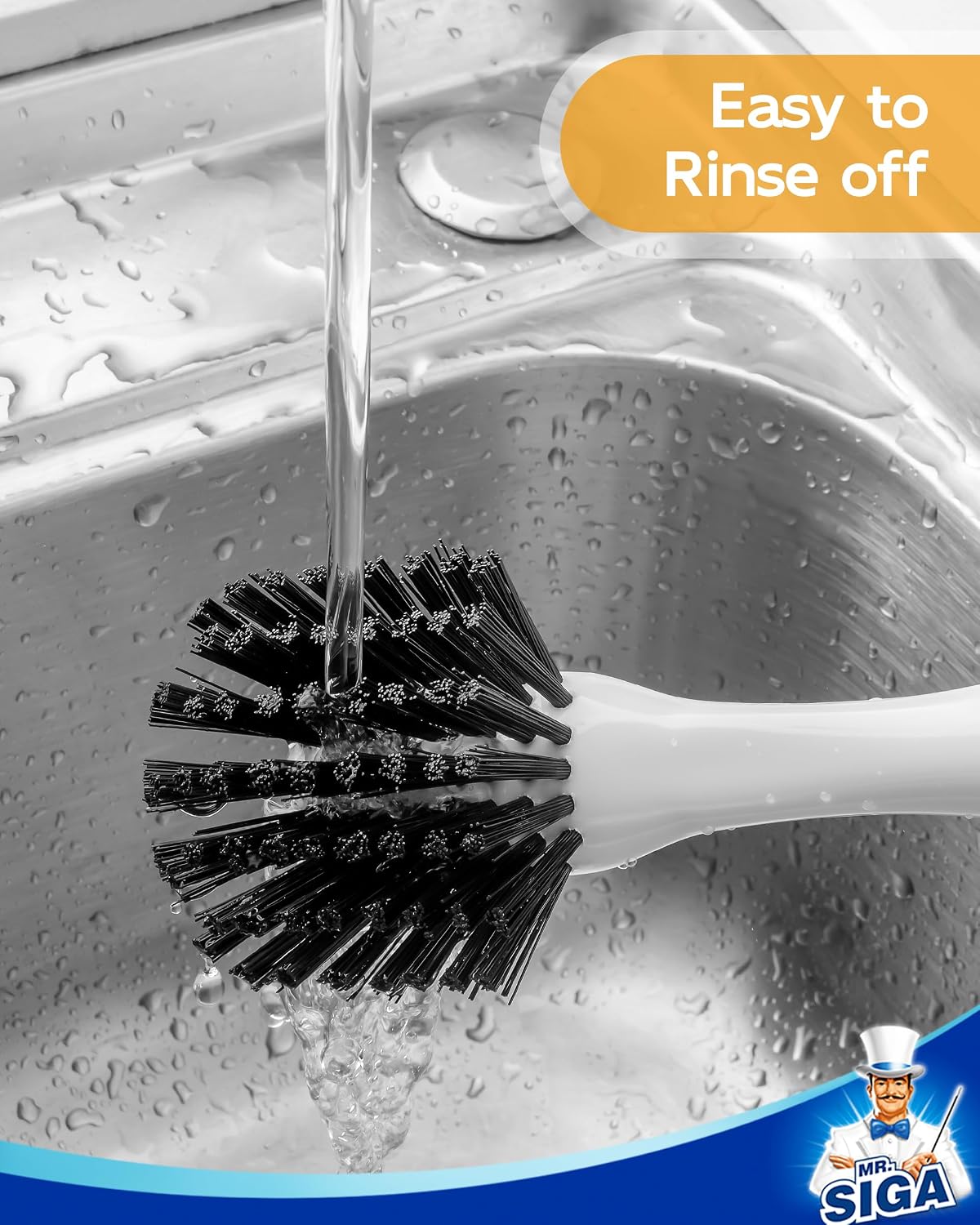 MR.SIGA Dish Brush with Handle, Dish Scrubber Brush for Pans, Pots