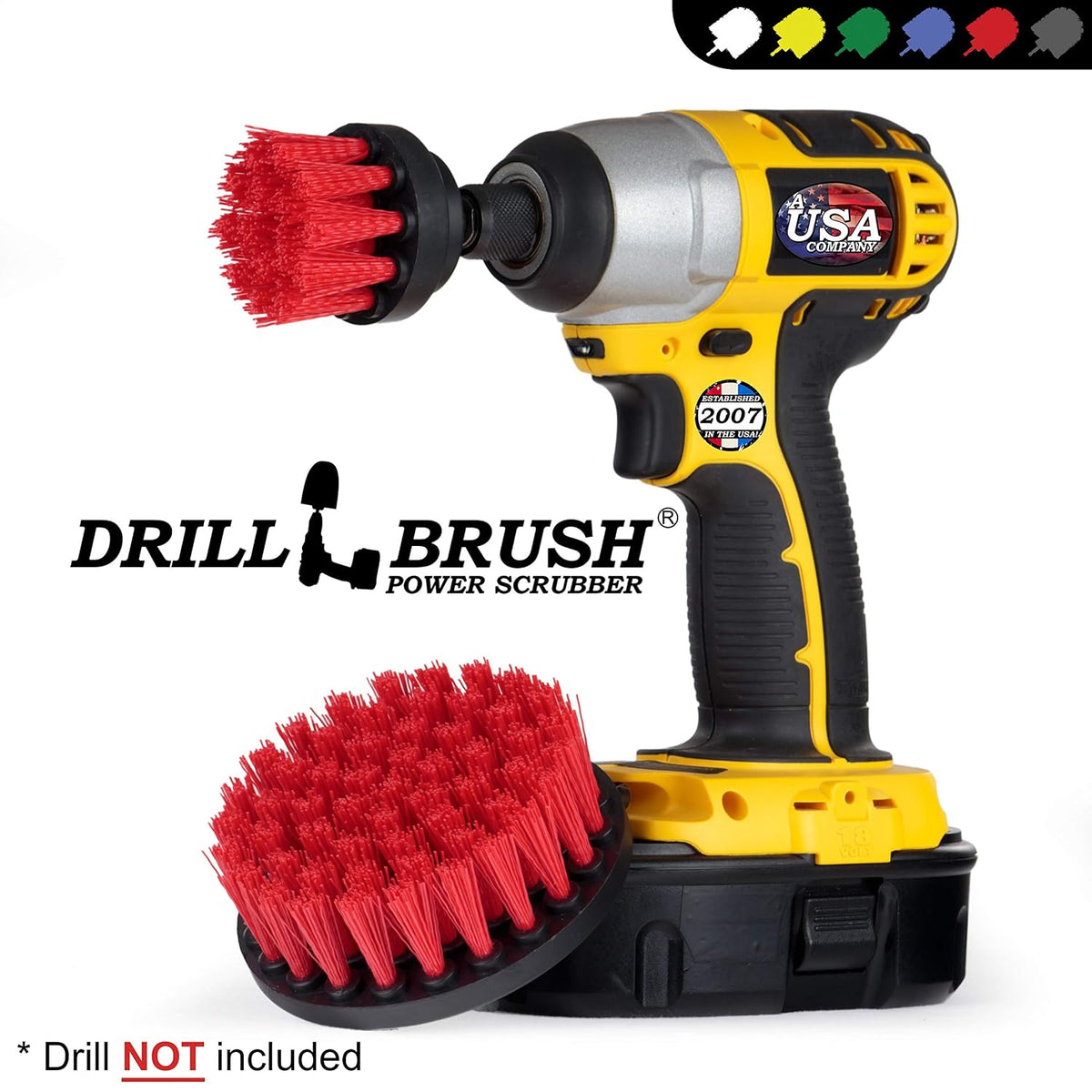 Drill Brush Outdoor Cleaning Attachment - Porch and Patio Scrubbing Tools