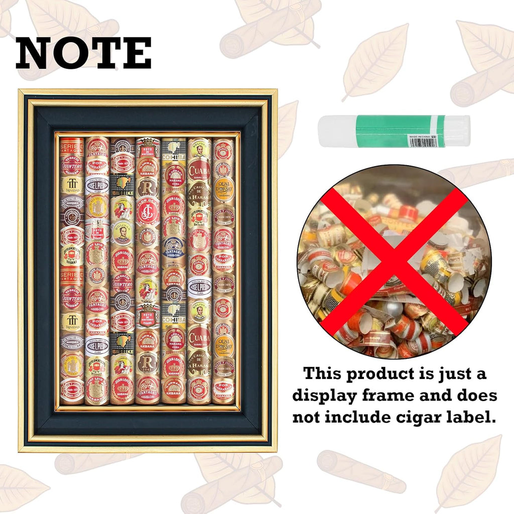 Cigar Band Display Box, Shadow Box Frame for Cigar Label Collection