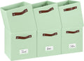 FinishingBo 10.5" x 11" Storage Bins with Labels 6 Pack