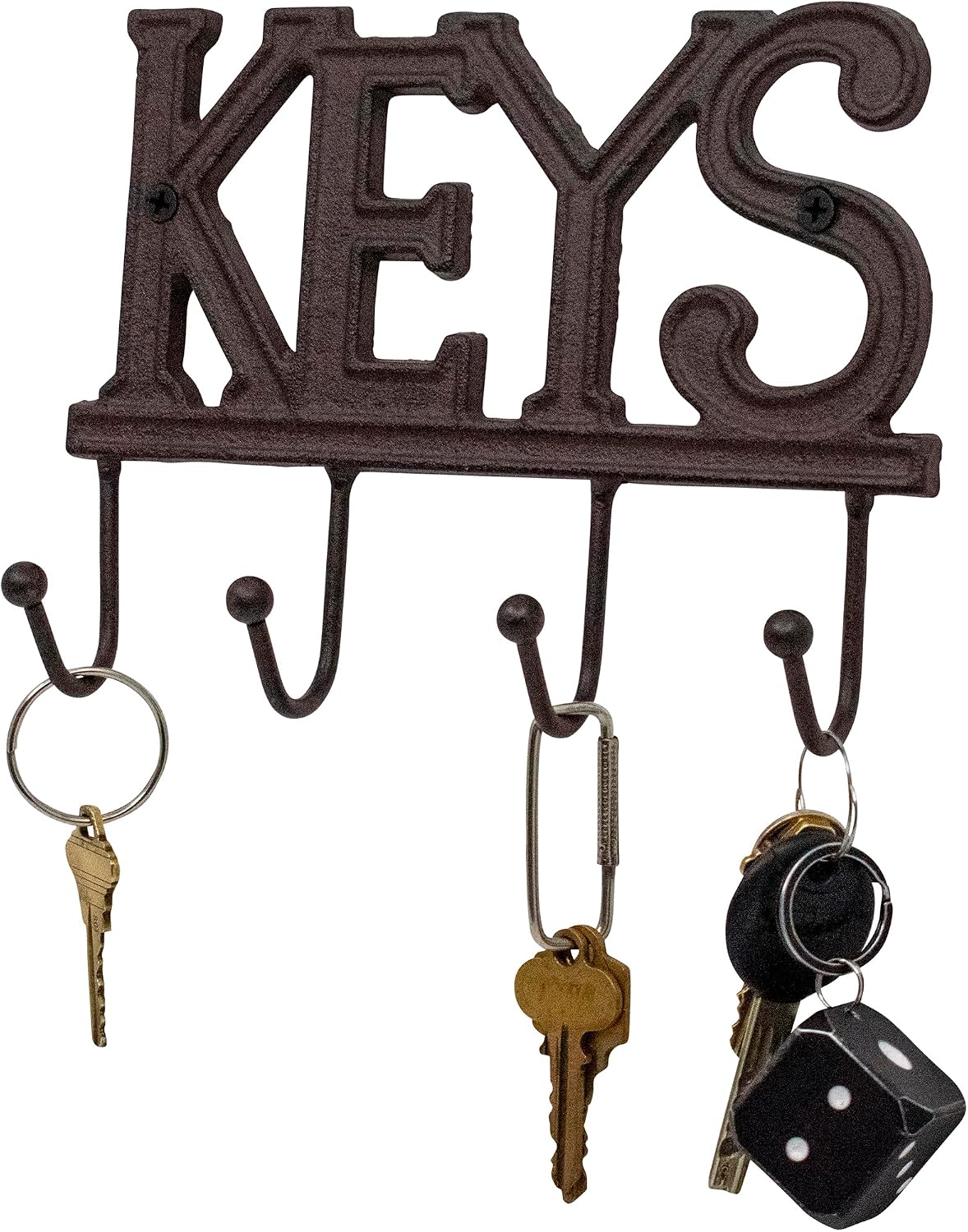 Stephanie Imports Rustic Cast Iron Keys Holder with 4 Key Hooks for Wall Mount (Rustic Bronze)