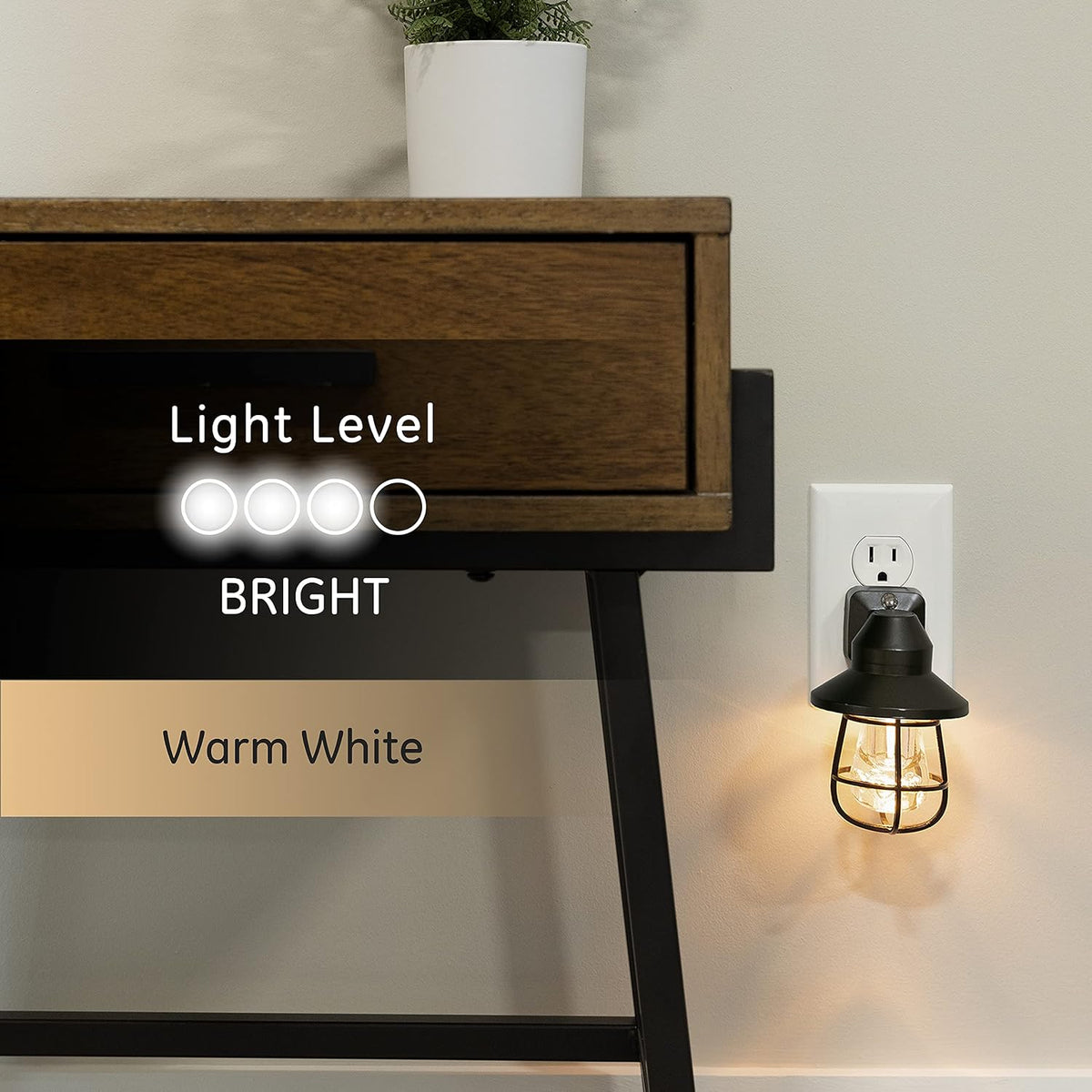 GE Vintage Night Lights Plug Into Wall, Auto Dusk to Dawn Sensor, 4 Pack
