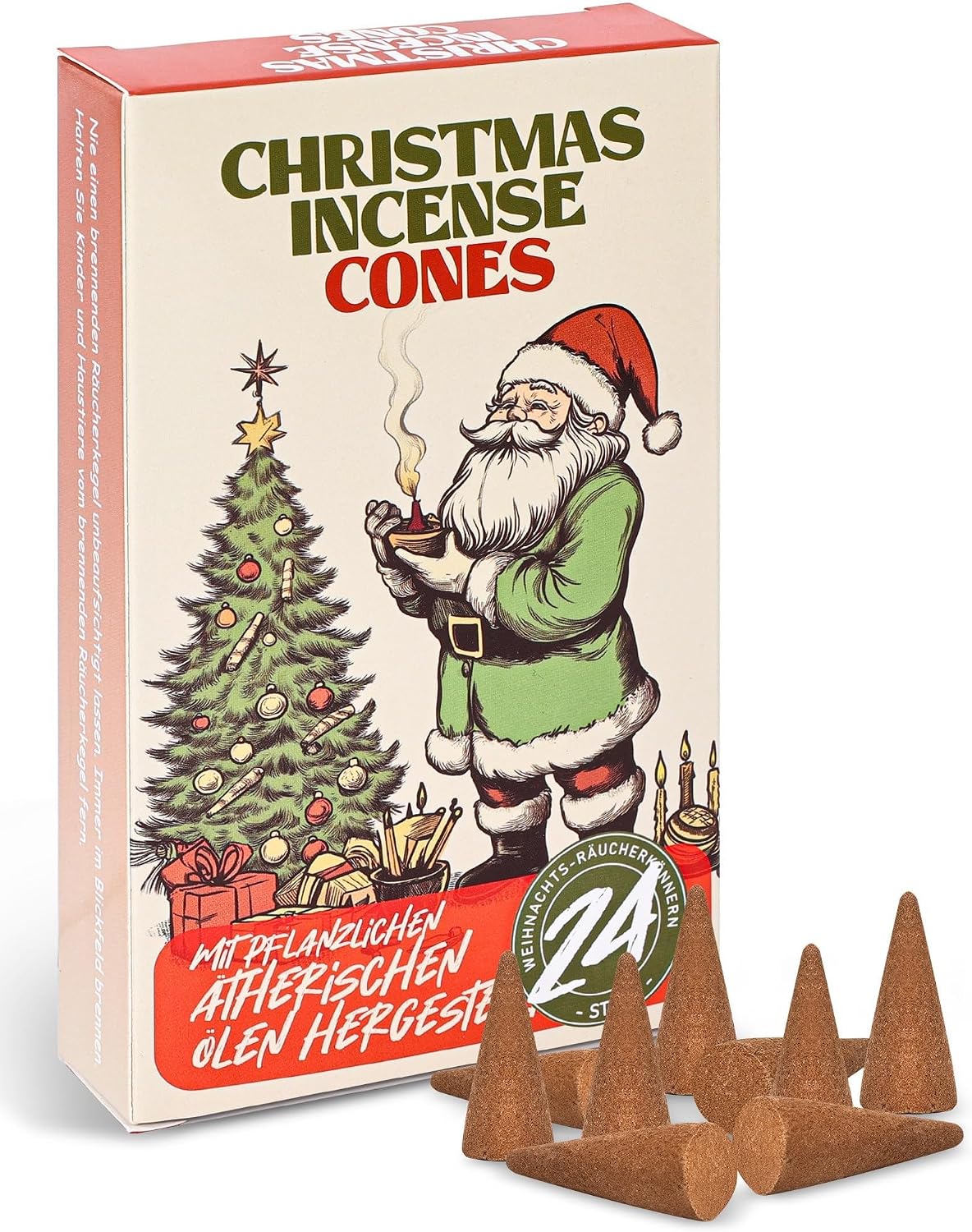 Christmas Scented Incense Cones - 4 Pack Box Set, 96 Cones Total