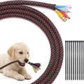 Yecaye 10ft - 1/2 inch Cord Protectors from Pets no Chew, BlackRed