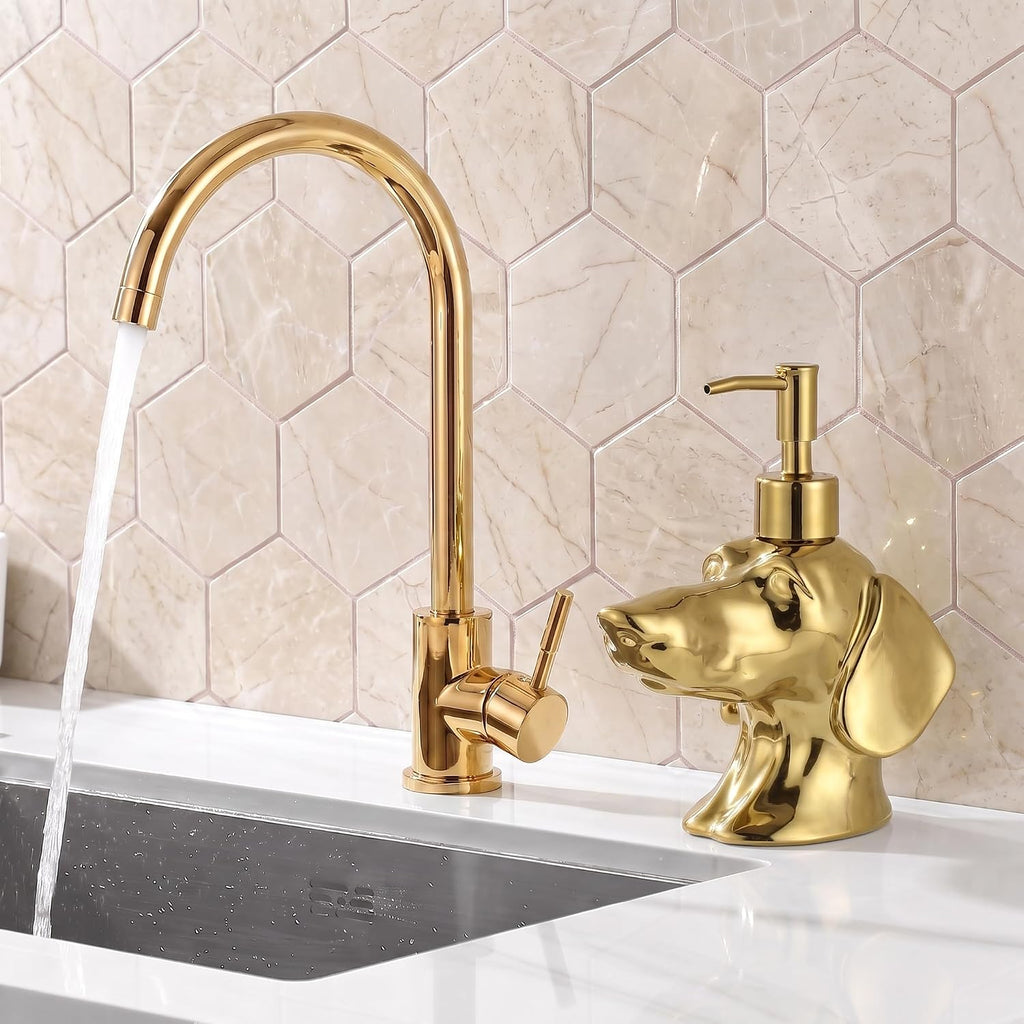 Gold Dachshund Hand Soap Dispenser Lotion Diapenser Dog Lover Gift