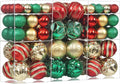 100Pcs Red Green Gold Christmas Ball Ornaments Vintage Tree Decorations