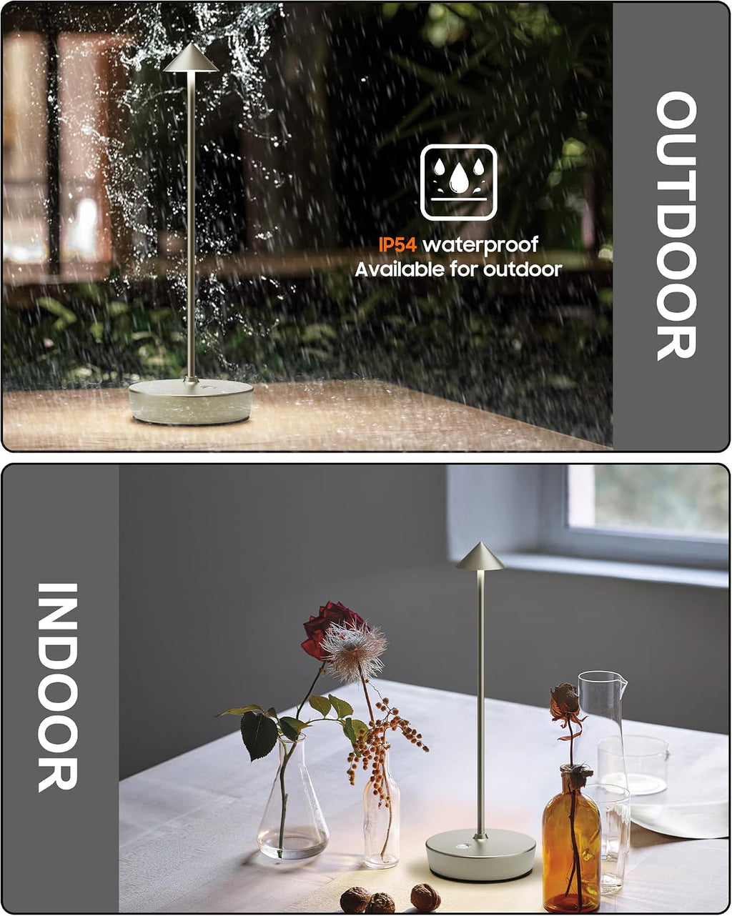 LED Cordless Table Lamps Rechargeable 6000mAh Battery Operated Desk Lamp