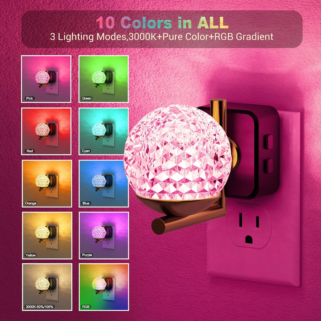 JandCase LED Night Light, 3000K Warm White & RGB Color Changing Night Light