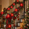Christmas Red Flower String Lights Plug in, 8.5Ft Red Christmas Decorations Lights Outdoor with 10 LED Flowers Lights, Hanging Flowers Fariy String Lights for Holiday Party Window Home Birthday Decor