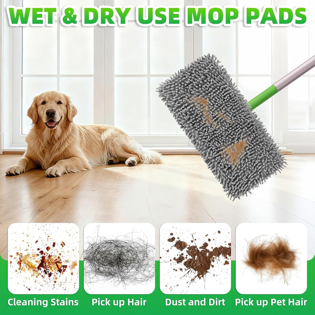6 Pack Reusable Mop Pads for Swiffer, Microfiber Dry Sweeping Cloths