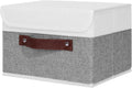 ANMINY Fabric Storage Box Bins with Lids, Gray White, 13"x9"x7.9"