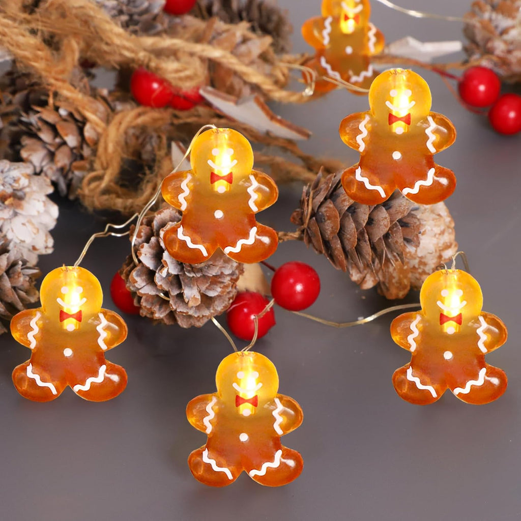 Impress Life Christmas Decoration Gingerbread Men Cookies String Lights