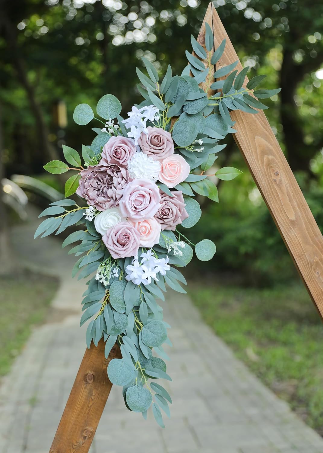 Artificial Dusty Rose Wedding Arch Flower Floral Swags Set of 2