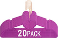 Velvet Hangers 20 Pack, 16" Non Slip Heart Hanger, 360° Swivel Rose Gold Hooks, Durable & Cute Hangers for Adult (Dark Purple)